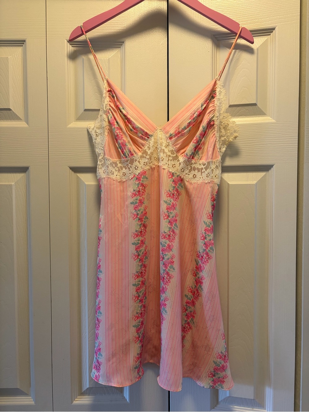 Loveshackfancy Etrune Floral Pink Lace Trim Mini Dress 6 - Picture 2 of 7